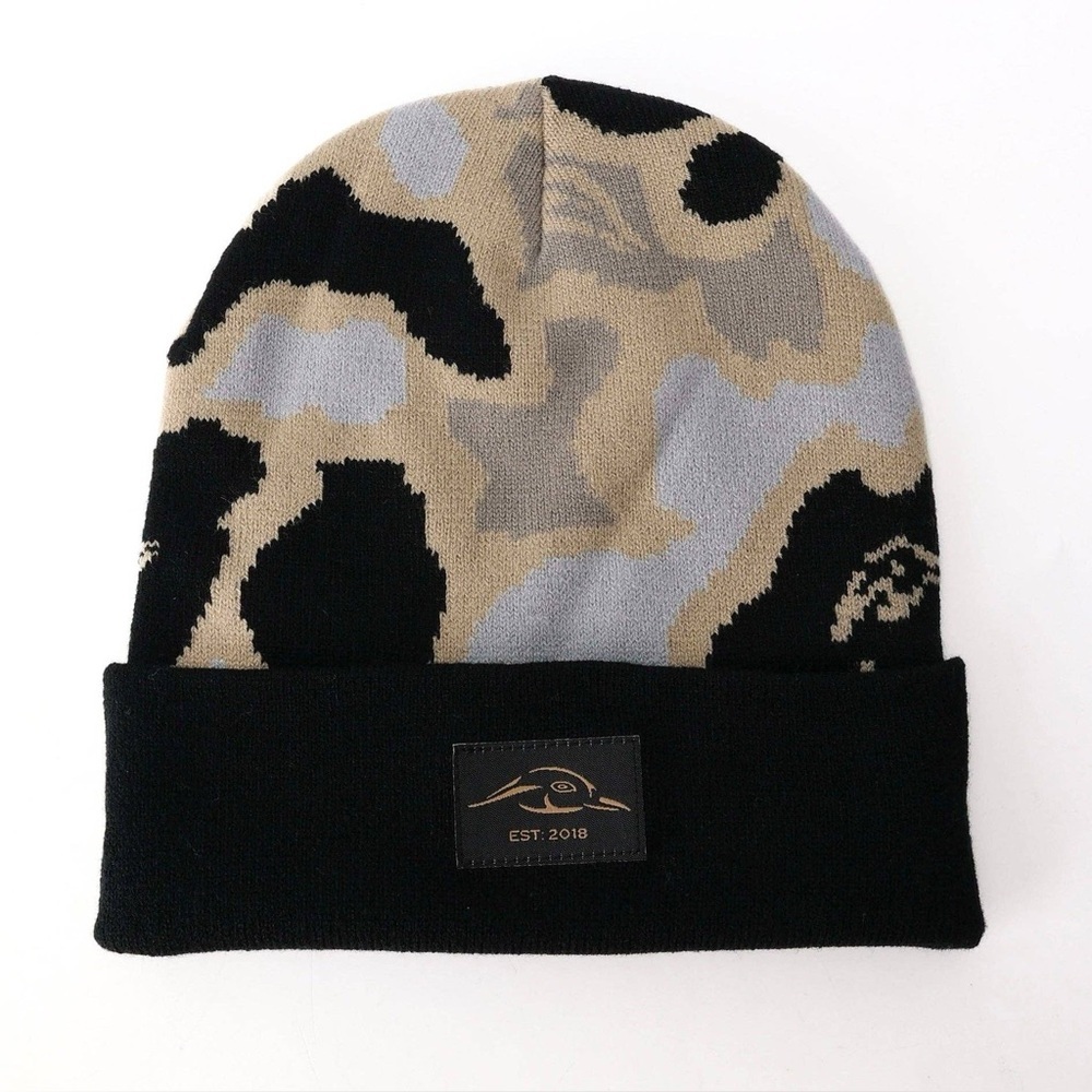 American Flyway Waterfowl Black Cuff Hardwoods OSC Beanie